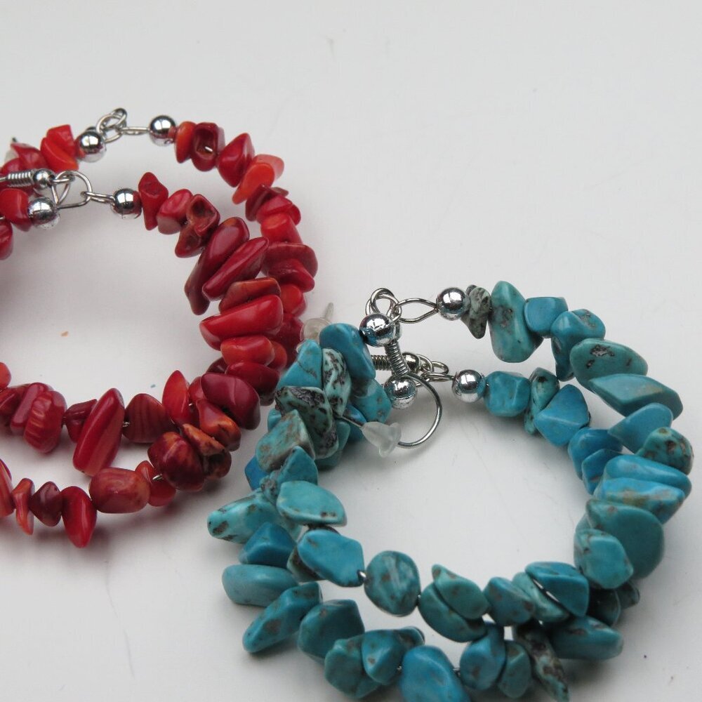 Turquoise Coral Earring x 2 Piece Sale